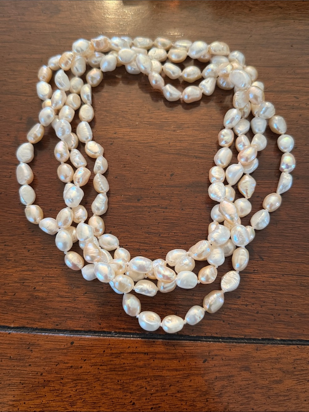 Freshwater Pearl Long Necklace in White